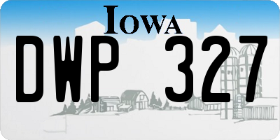 IA license plate DWP327