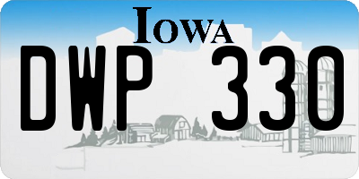 IA license plate DWP330