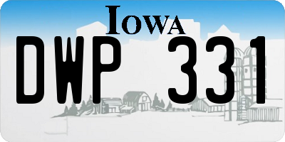 IA license plate DWP331