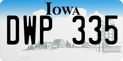 IA license plate DWP335