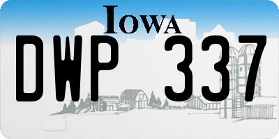 IA license plate DWP337