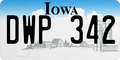 IA license plate DWP342