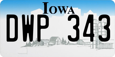 IA license plate DWP343
