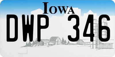 IA license plate DWP346