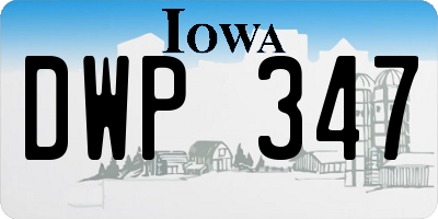 IA license plate DWP347