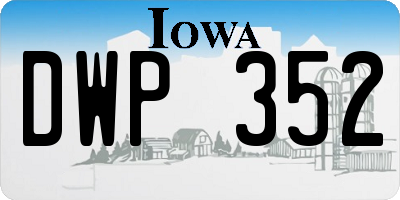 IA license plate DWP352