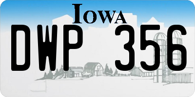 IA license plate DWP356