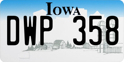 IA license plate DWP358
