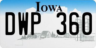 IA license plate DWP360