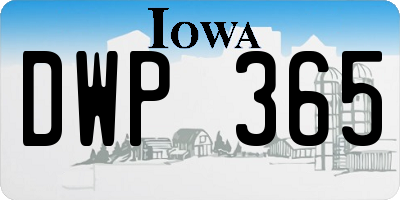 IA license plate DWP365