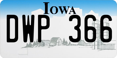 IA license plate DWP366