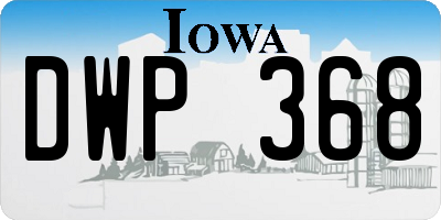 IA license plate DWP368