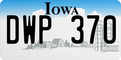IA license plate DWP370