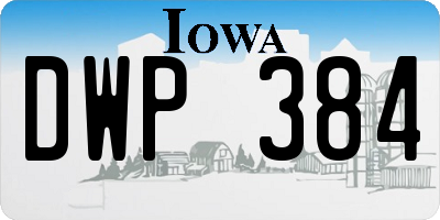 IA license plate DWP384