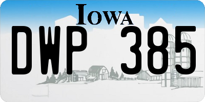 IA license plate DWP385