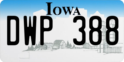 IA license plate DWP388