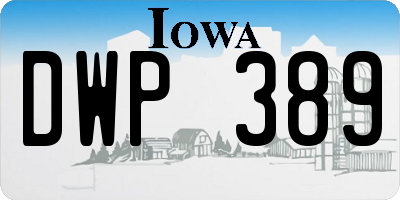 IA license plate DWP389