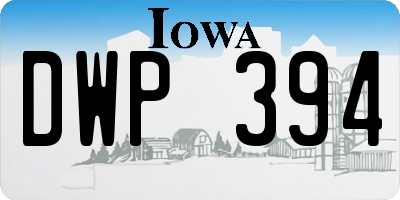 IA license plate DWP394