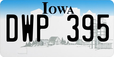 IA license plate DWP395