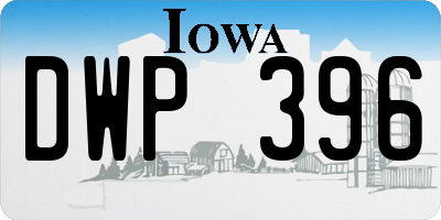 IA license plate DWP396
