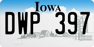 IA license plate DWP397