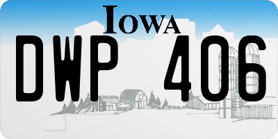 IA license plate DWP406