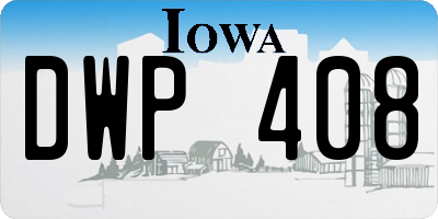 IA license plate DWP408