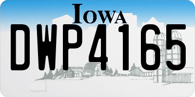 IA license plate DWP4165