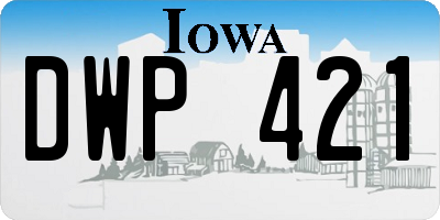 IA license plate DWP421