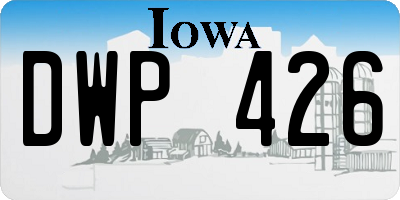IA license plate DWP426