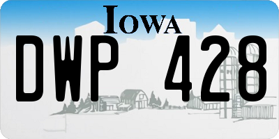 IA license plate DWP428