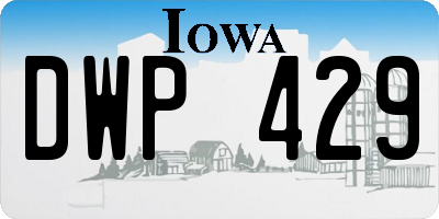 IA license plate DWP429