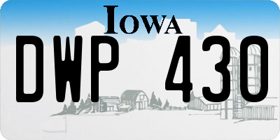 IA license plate DWP430