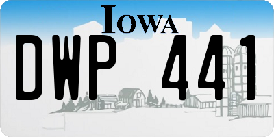 IA license plate DWP441