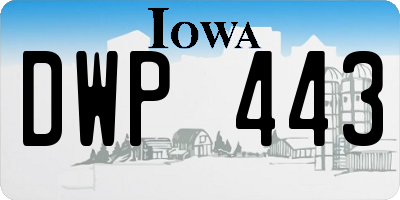 IA license plate DWP443