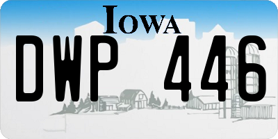 IA license plate DWP446