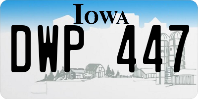 IA license plate DWP447