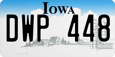 IA license plate DWP448