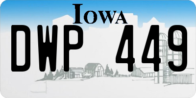 IA license plate DWP449