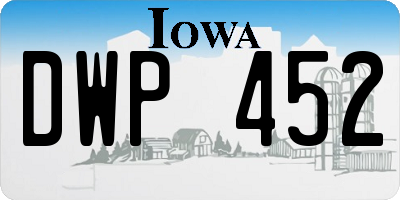 IA license plate DWP452