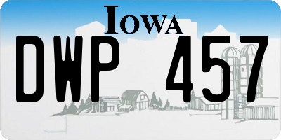 IA license plate DWP457
