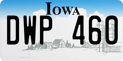 IA license plate DWP460