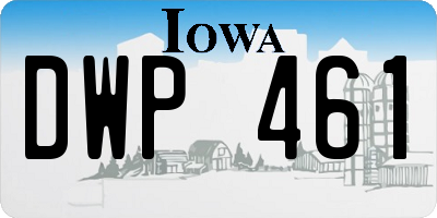 IA license plate DWP461