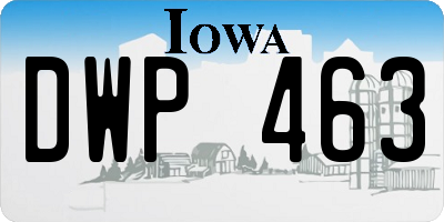 IA license plate DWP463