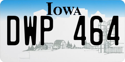 IA license plate DWP464