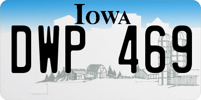 IA license plate DWP469