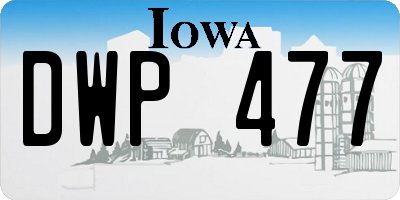 IA license plate DWP477