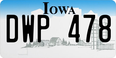 IA license plate DWP478