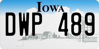 IA license plate DWP489