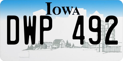 IA license plate DWP492